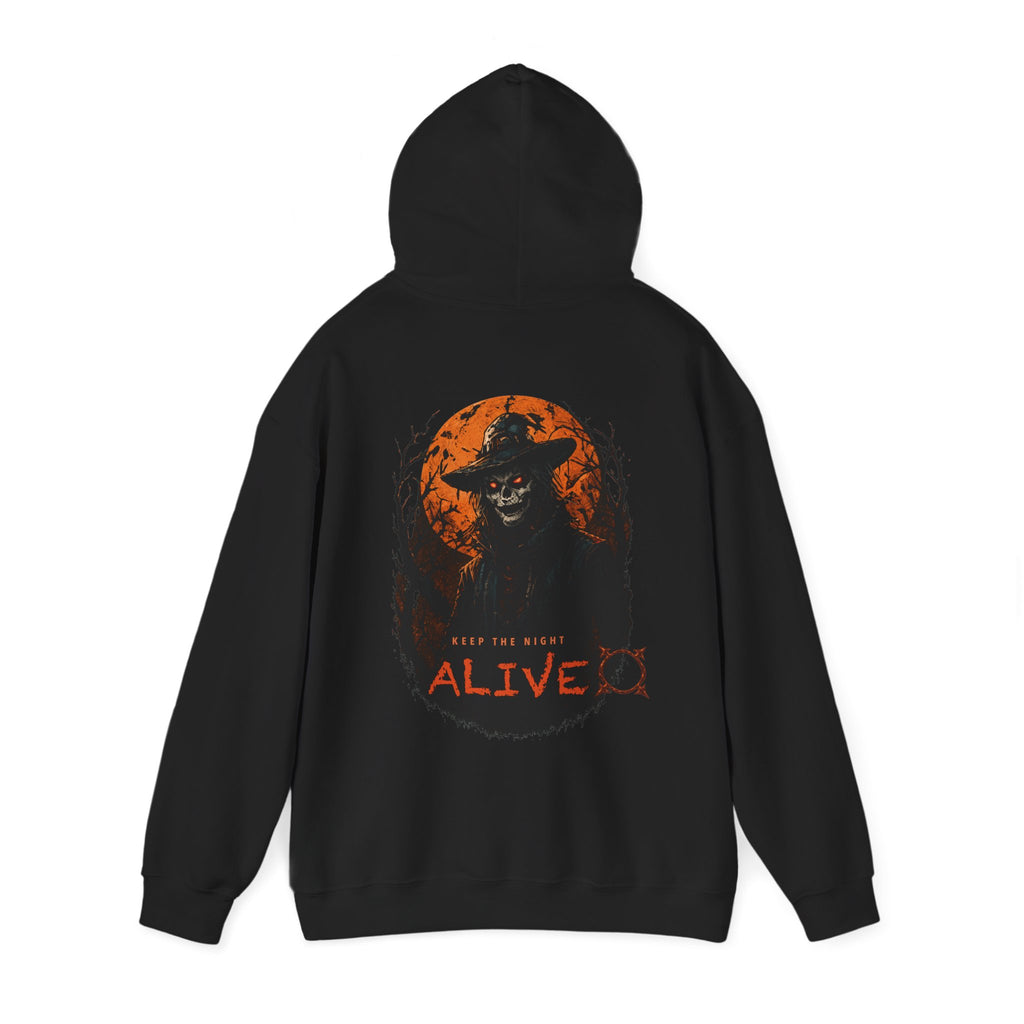 Keep the Night Alive Skeleton Hoodie in Black — back view