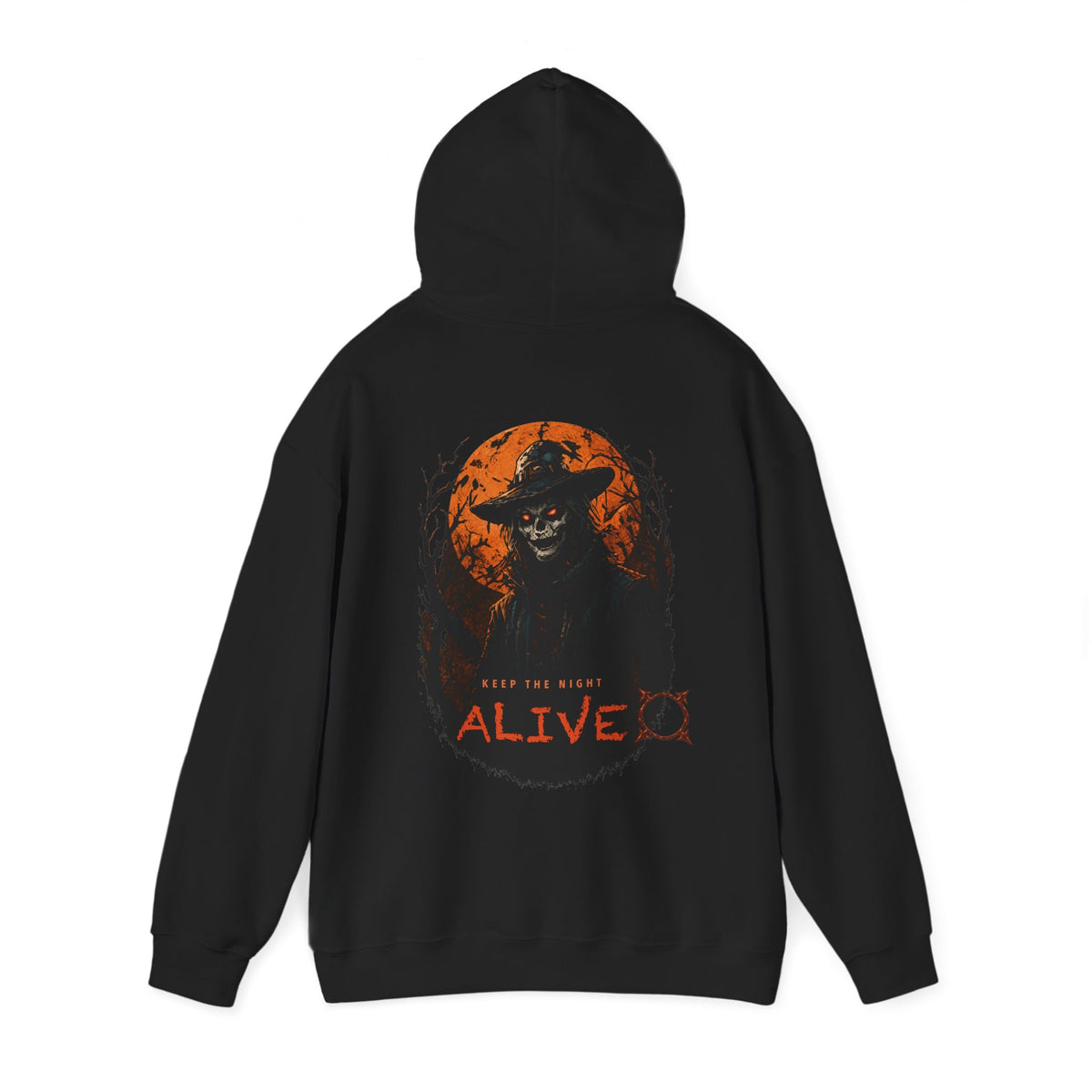 Keep the Night Alive Skeleton Hoodie in Black — back view