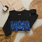 Black Cat Omen Sweatshirt in Black — folded view