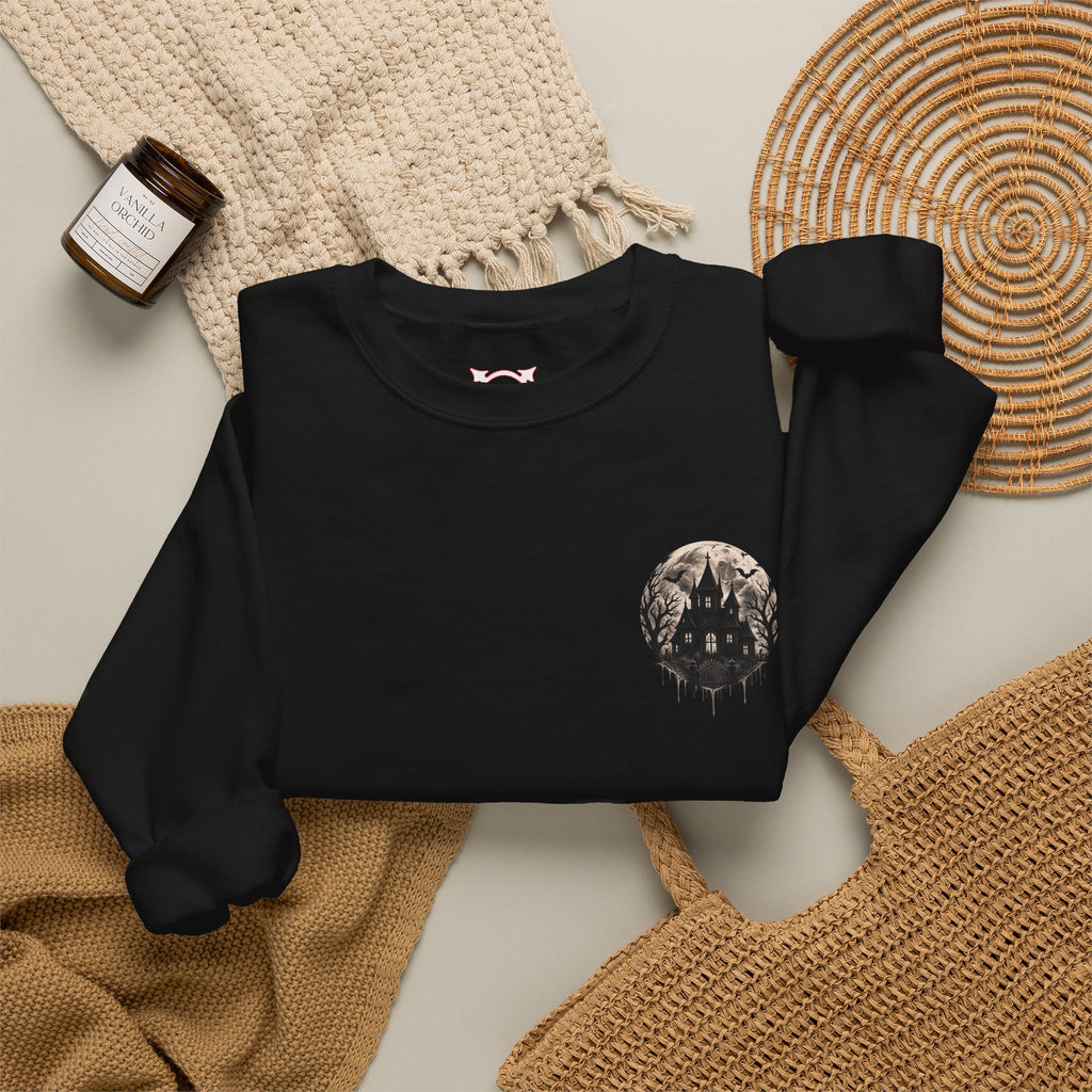 Moonlit House Sweatshirt in Black — folded view