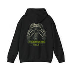 Overthinking Kills Skull Hoodie in Black — back view