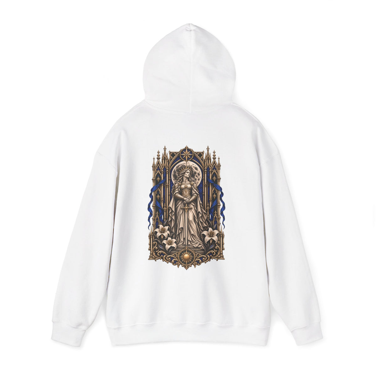 Vigil Hoodie in White — back view