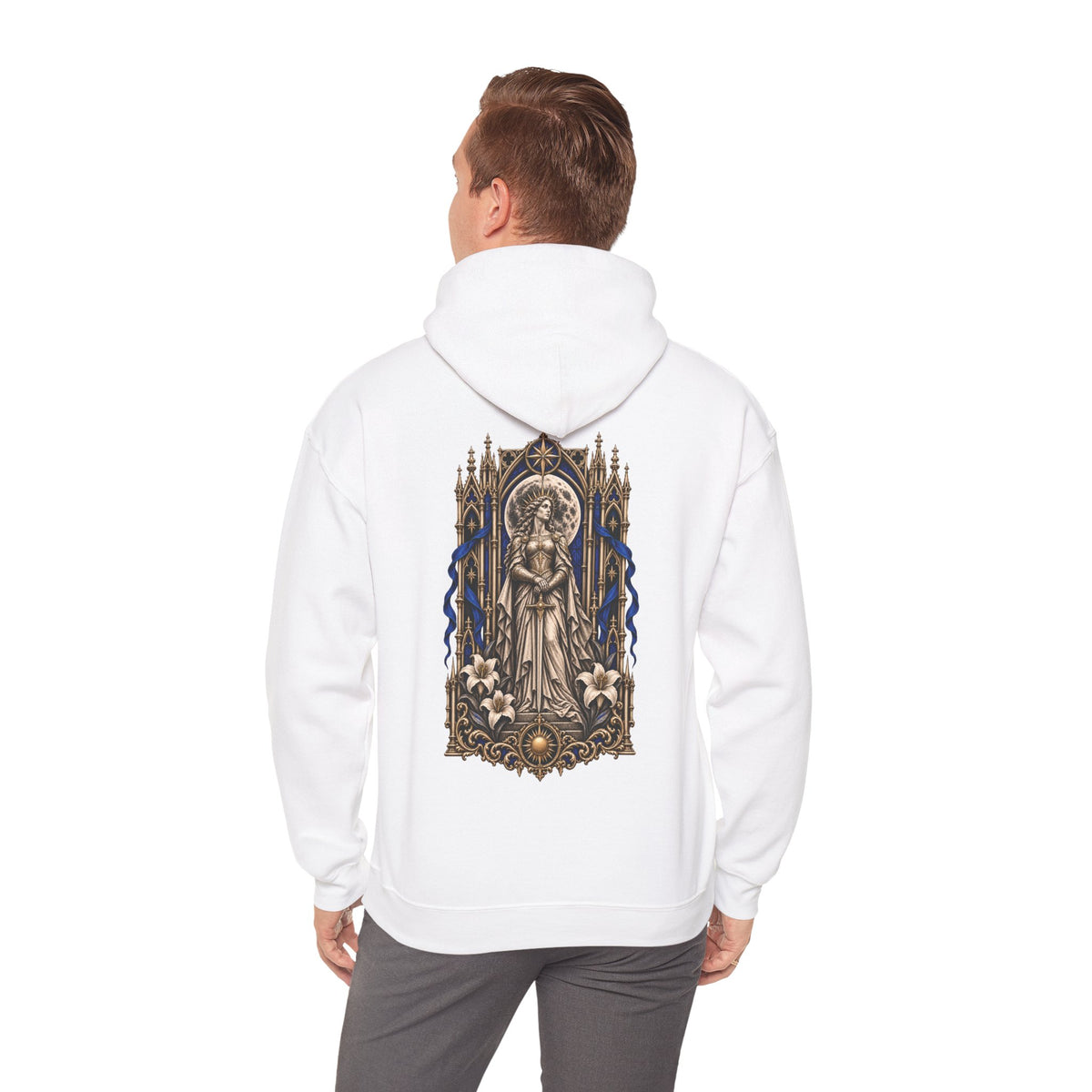 Vigil Hoodie in White — model view