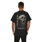 Ghost in the City Skull T-Shirt in Black — model view