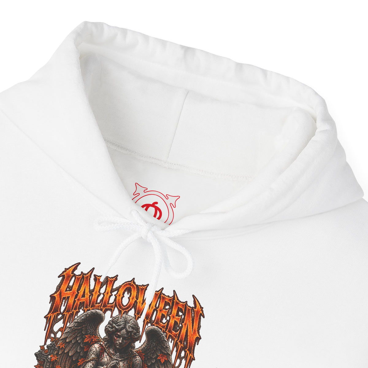 Not All Angels Hoodie in White — front view