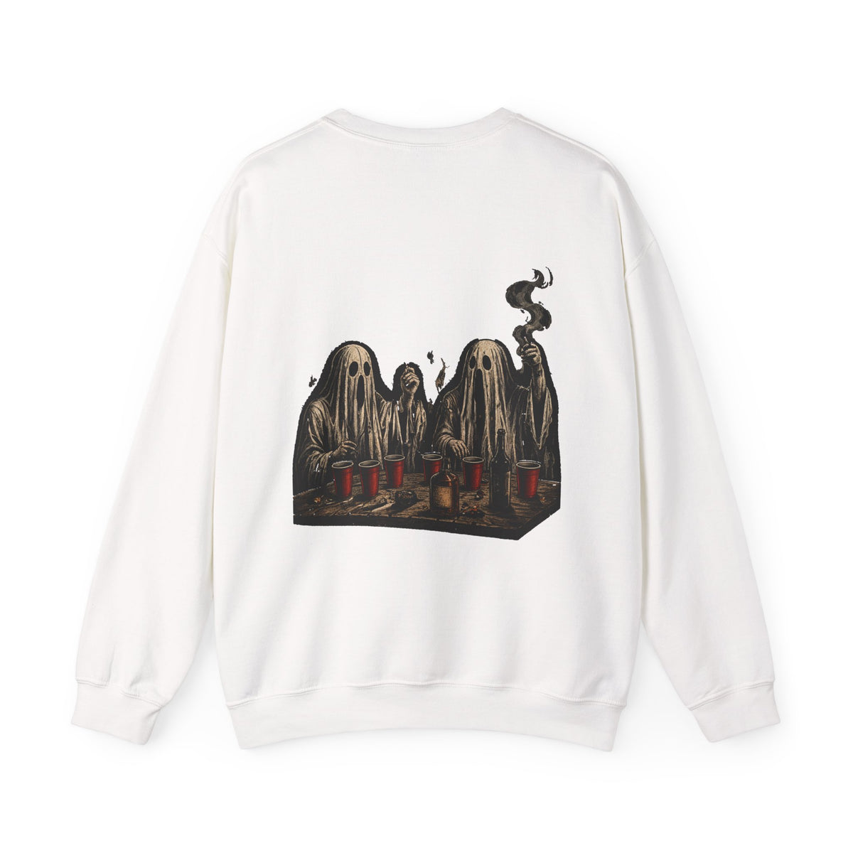 Ghosts Just Wanna Have Fun Sweatshirt in White — back view