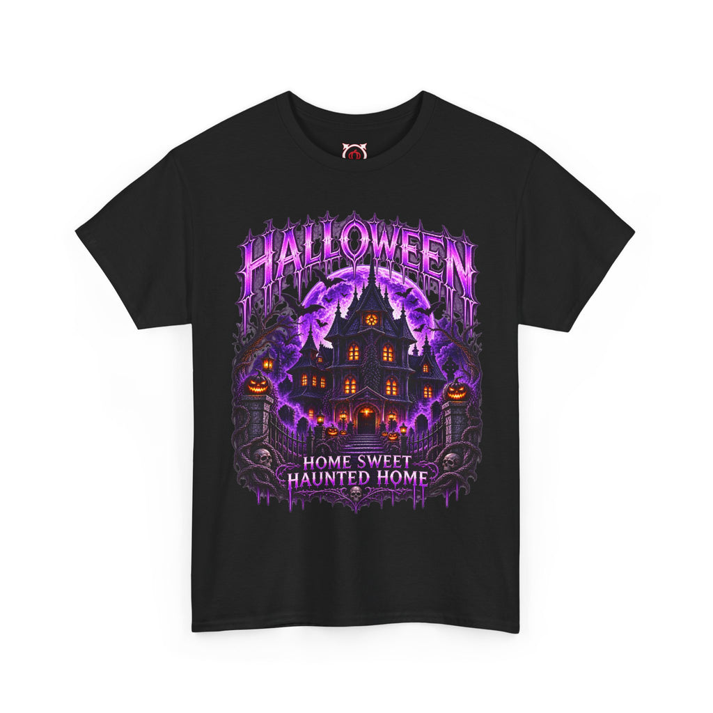 Haunted Home T-Shirt in Black — front view