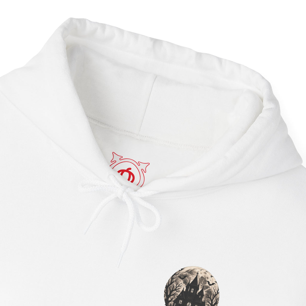 Moonlit House Hoodie in White — front view
