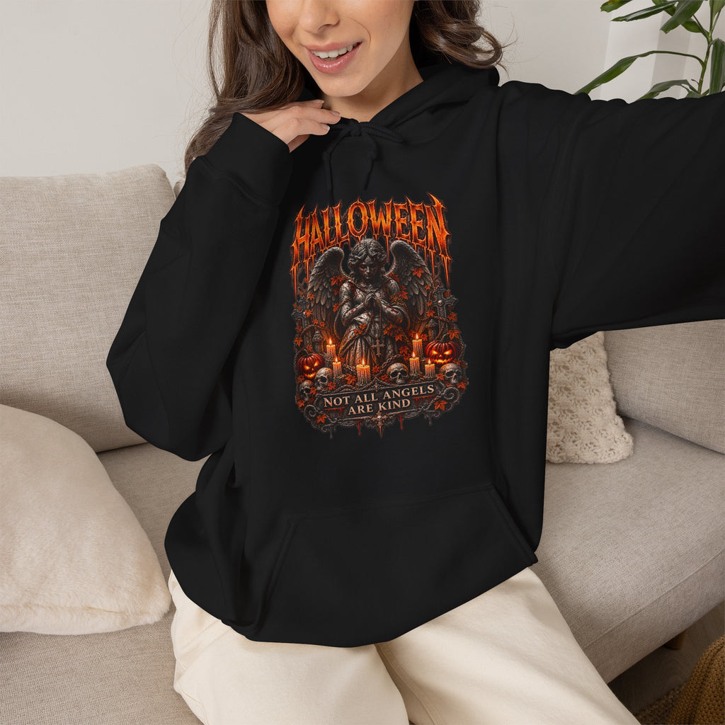 Not All Angels Hoodie in Black — model view