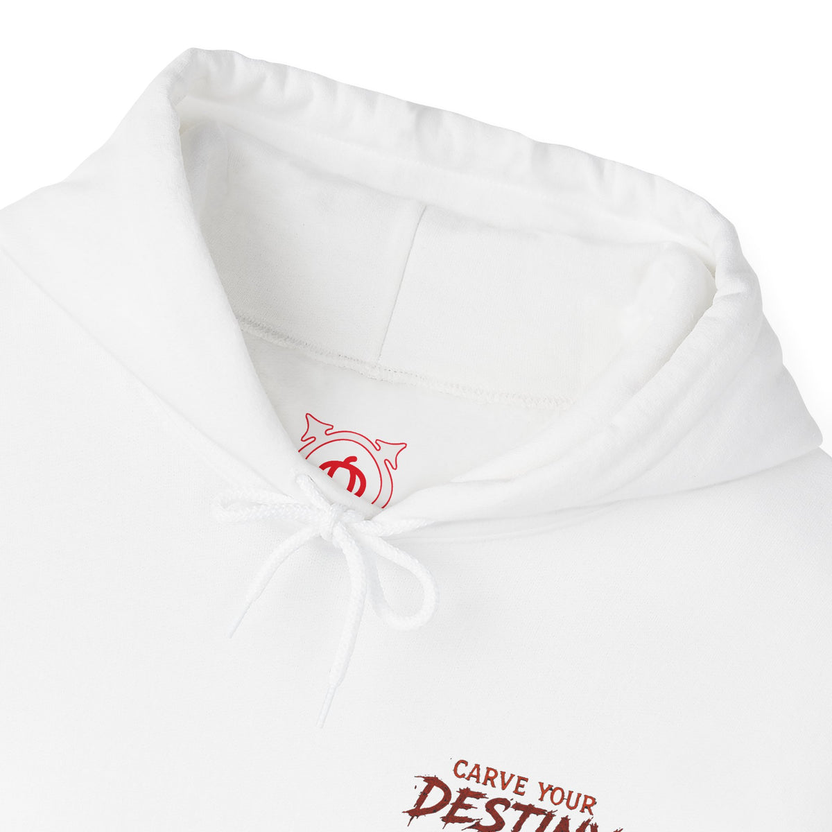 Carve Your Destiny Pumpkin Hoodie in White — front view