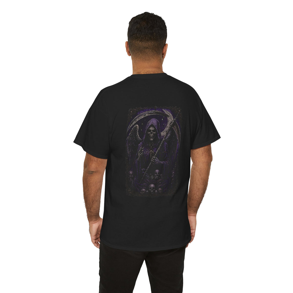 Til Death Grim Reaper T-Shirt in Black — model view