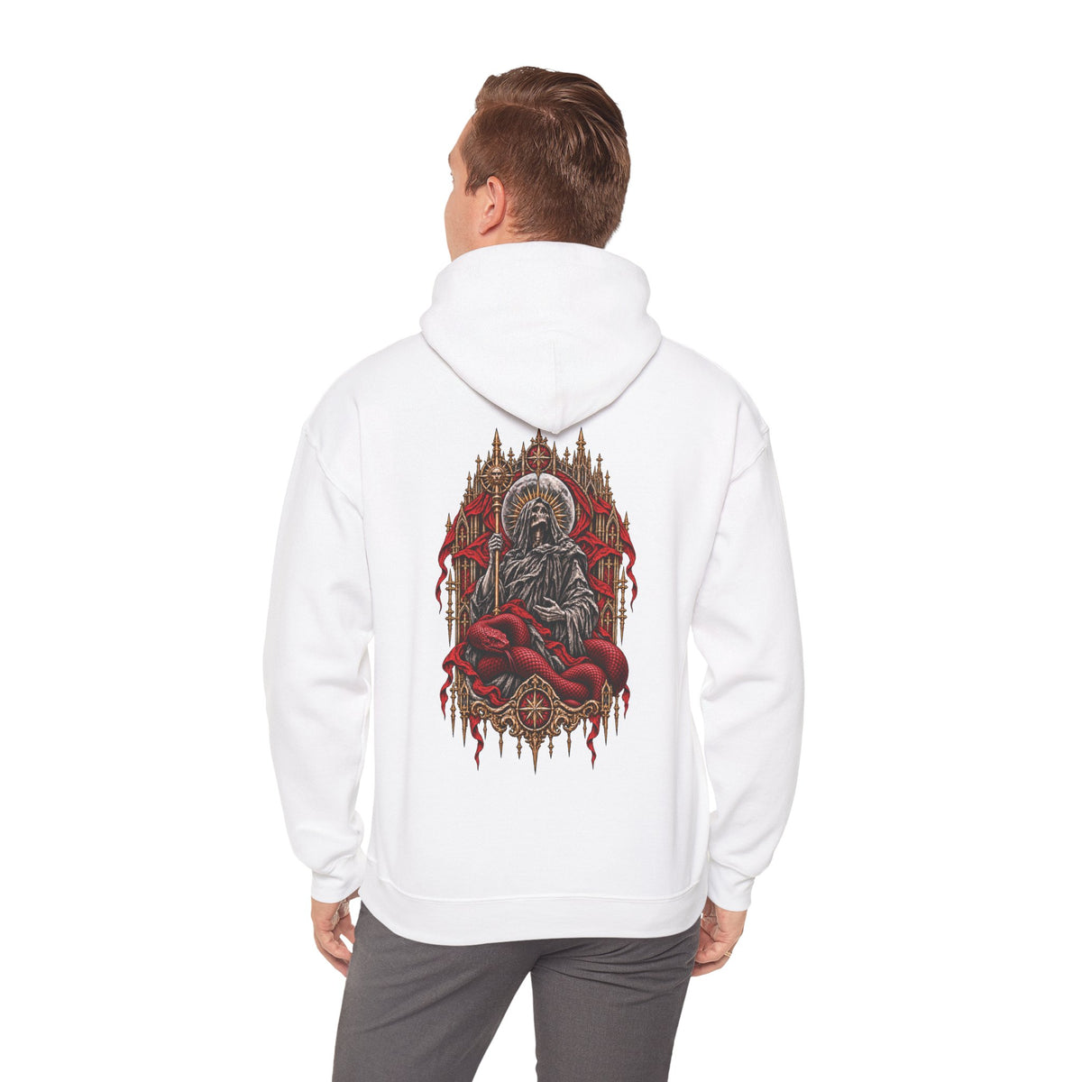Reaper Hoodie in White — model view