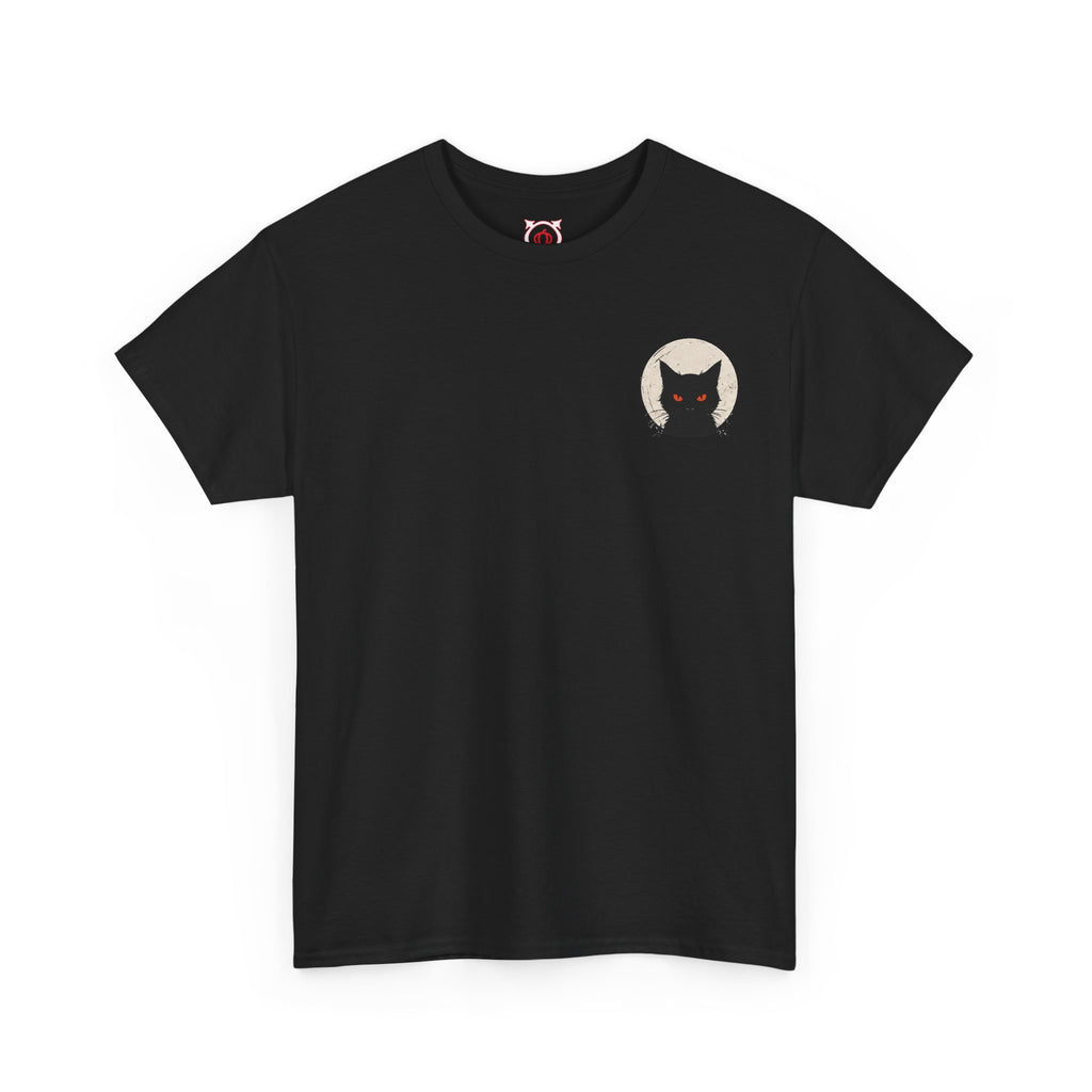 Black Cat Moon T-Shirt in Black — front view