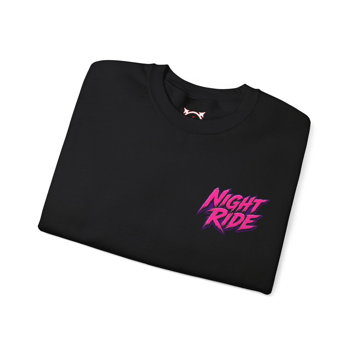 Night Ride Motorcycle Sweatshirt in Black — folded view
