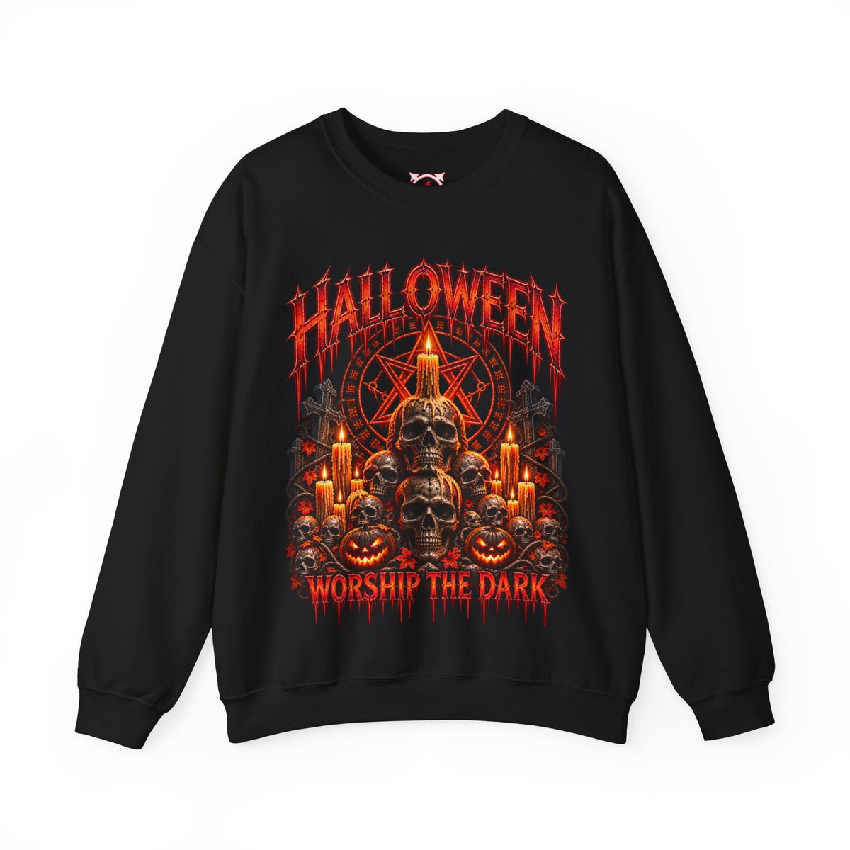 Worship the Dark Occult Sweatshirt in Black — front view