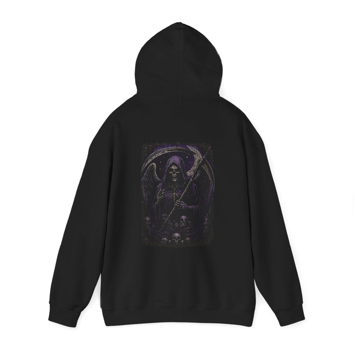Til Death Grim Reaper Hoodie in Black — back view