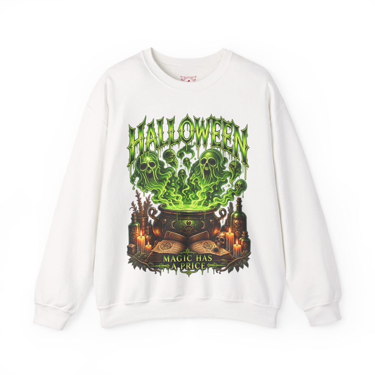 Magic Has a Price Cauldron Sweatshirt in White — front view