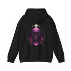 Death Is Salvation Skull Hoodie in Black — back view