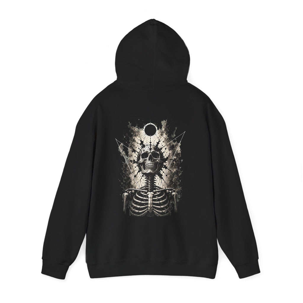Eclipse Skeleton Hoodie in Black — back view