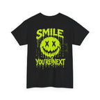 You Are Next Creepy Smiley T-Shirt in Black — back view