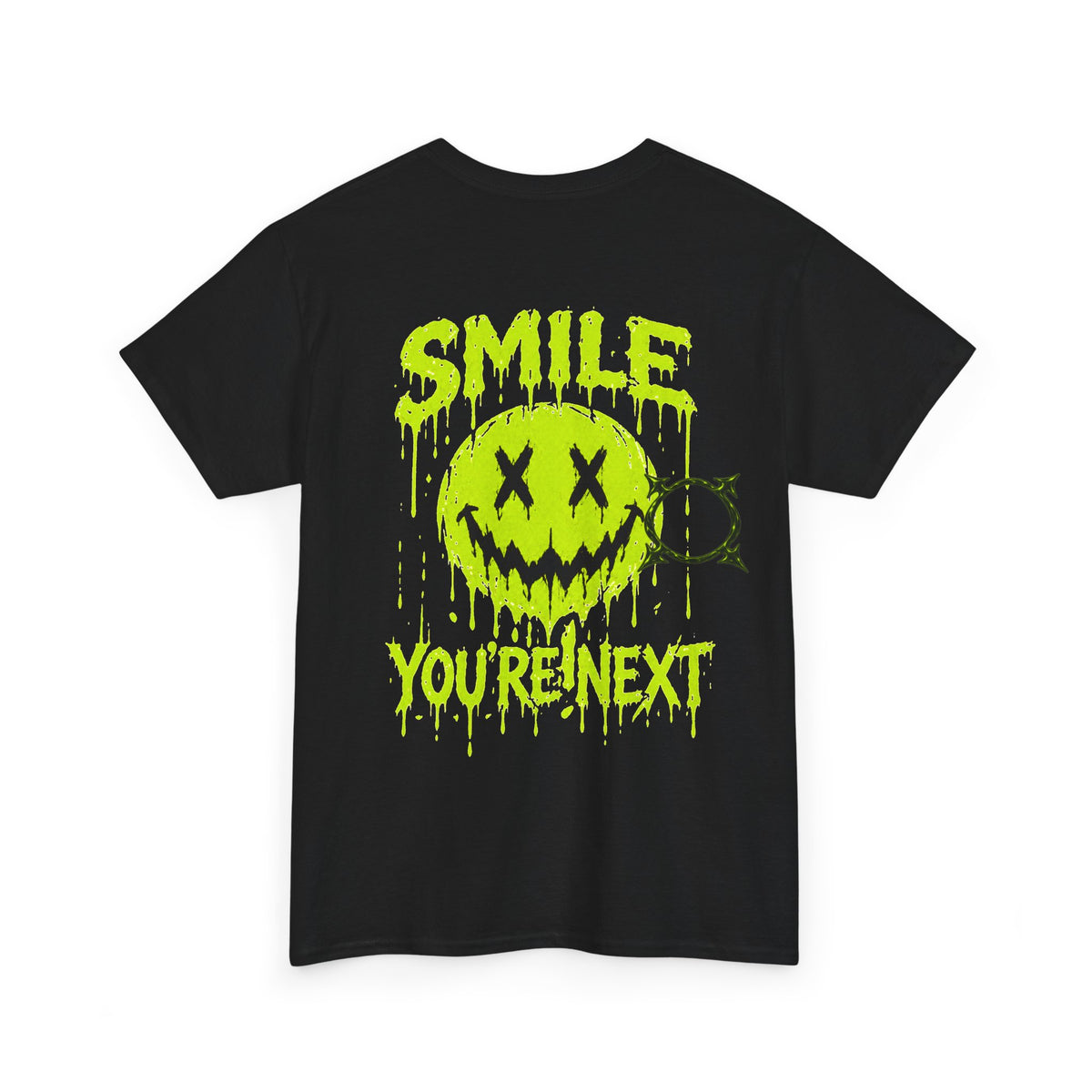 You Are Next Creepy Smiley T-Shirt in Black — back view
