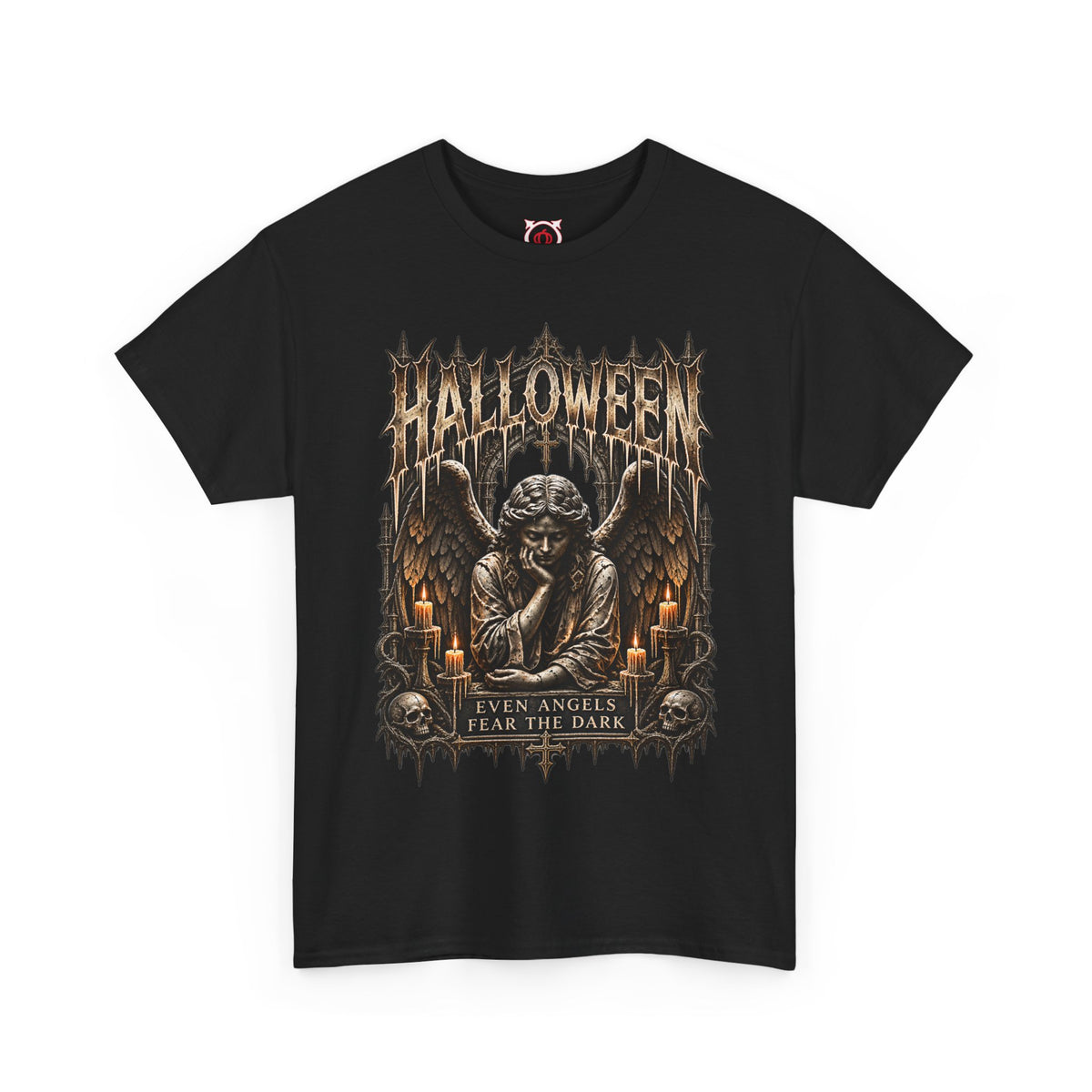 Even Angels T-Shirt in Black — front view