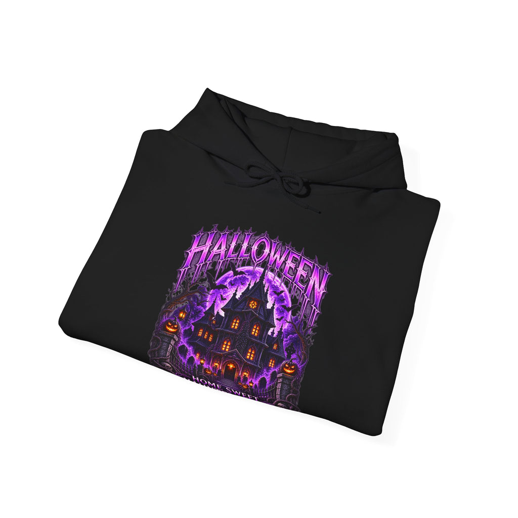 Haunted Home Hoodie in Black — folded view