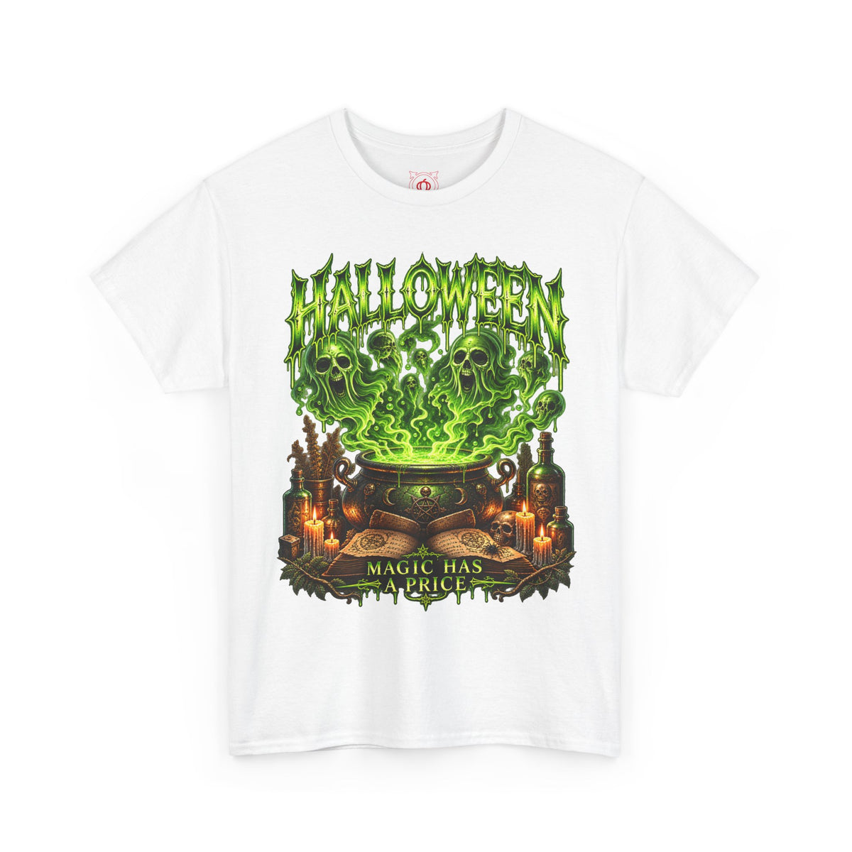 Magic Has a Price Cauldron T-Shirt in White — front view