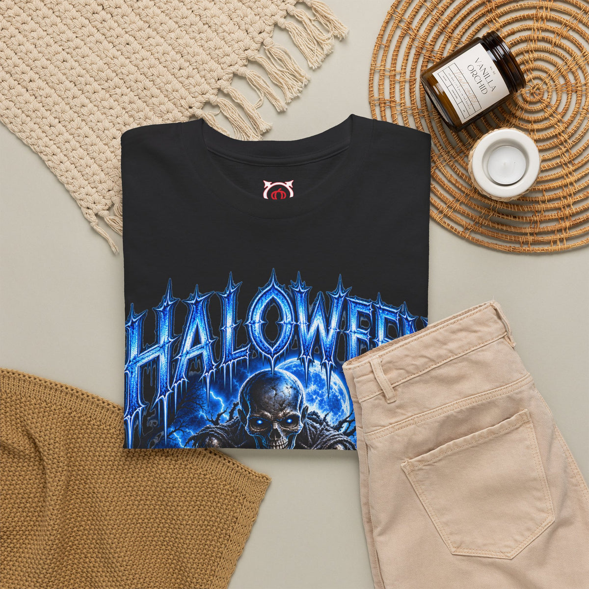 The Dead Walk Skeleton T-Shirt in Black — folded view