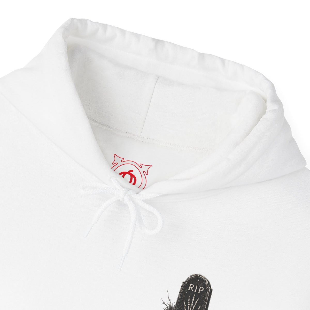 RIP Tombstone Hoodie in White — front view