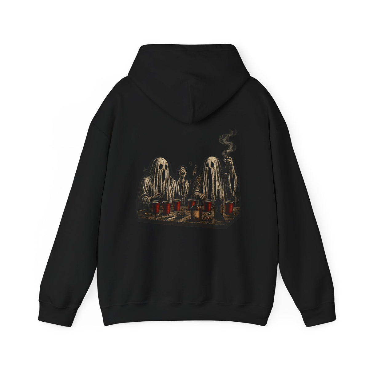 Ghosts Just Wanna Have Fun Hoodie in Black — back view