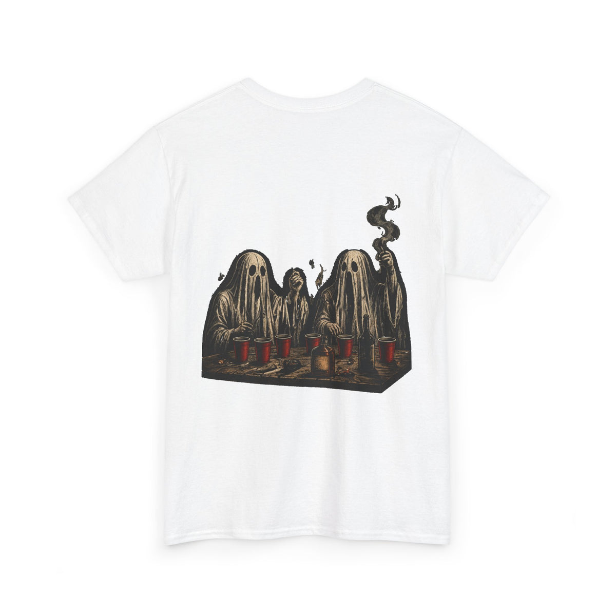 Ghosts Just Wanna Have Fun T-Shirt in White — back view