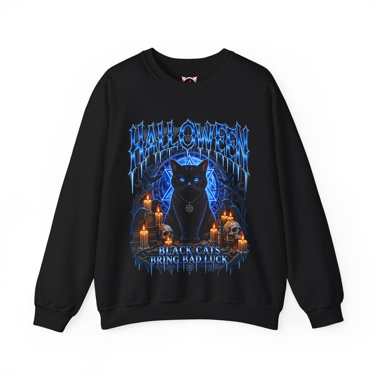 Black Cat Ritual Sweatshirt in Black — front view