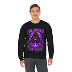 Fear the Night Pumpkin Sweatshirt in Black — model view