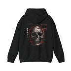 No Signal Glitch Skull Hoodie in Black — back view