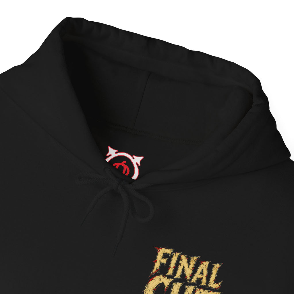 Final Cut Horror Mask Hoodie in Black — front view