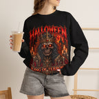 King of Terror Skeleton Sweatshirt in Black — model view