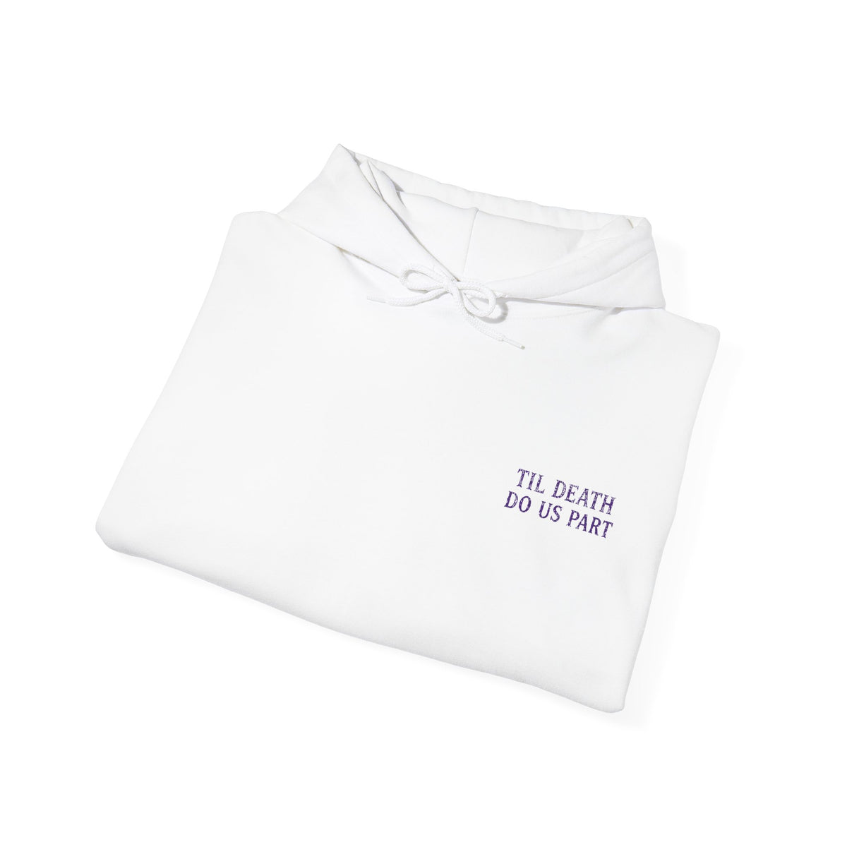 Til Death Grim Reaper Hoodie in White — folded view