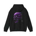 Reality Is Poison Glitch Skull Hoodie in Black — back view