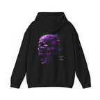 Reality Is Poison Glitch Skull Hoodie in Black — back view
