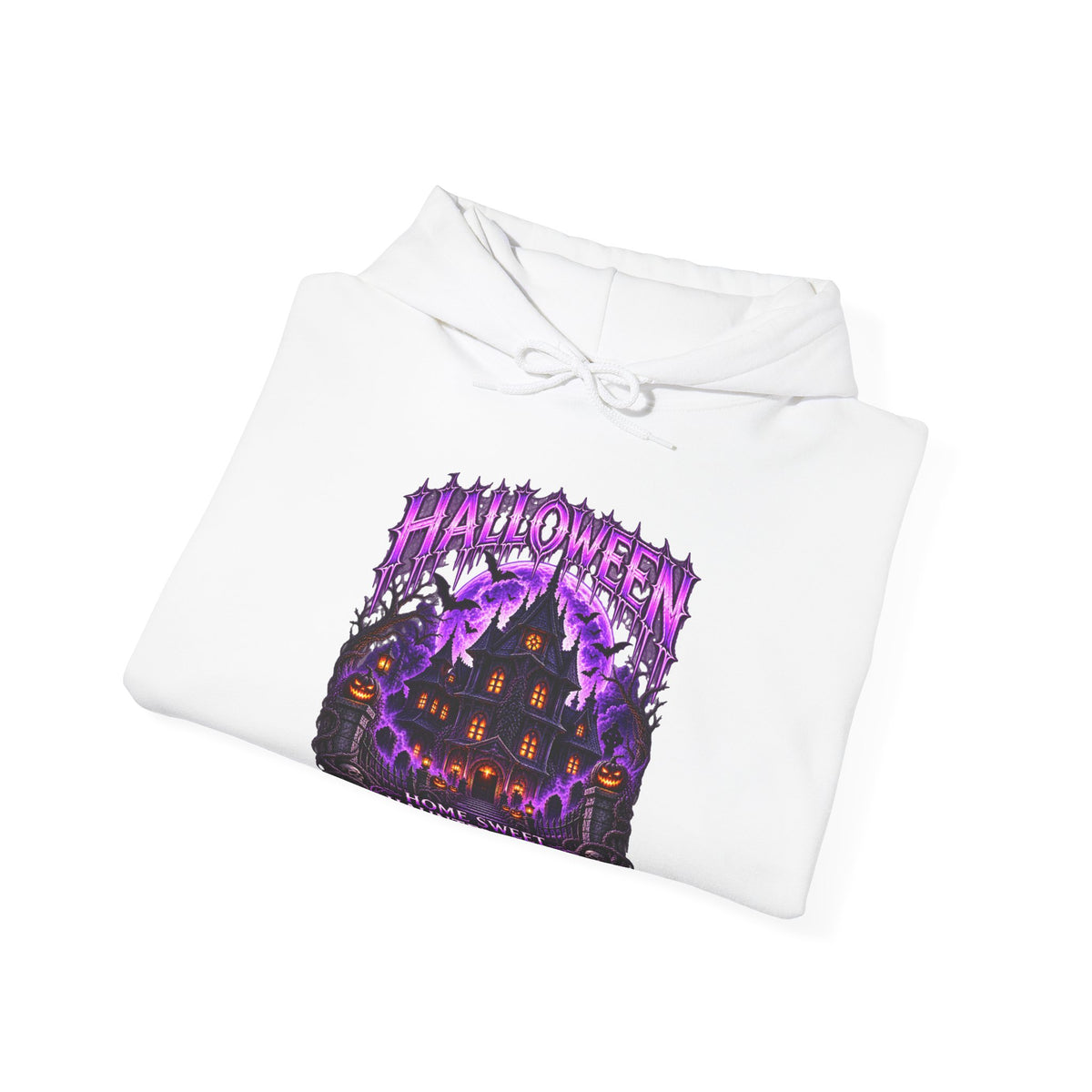 Haunted Home Hoodie in White — folded view