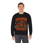 Trick or Treat Pumpkin Scarecrow Sweatshirt in Black — model view