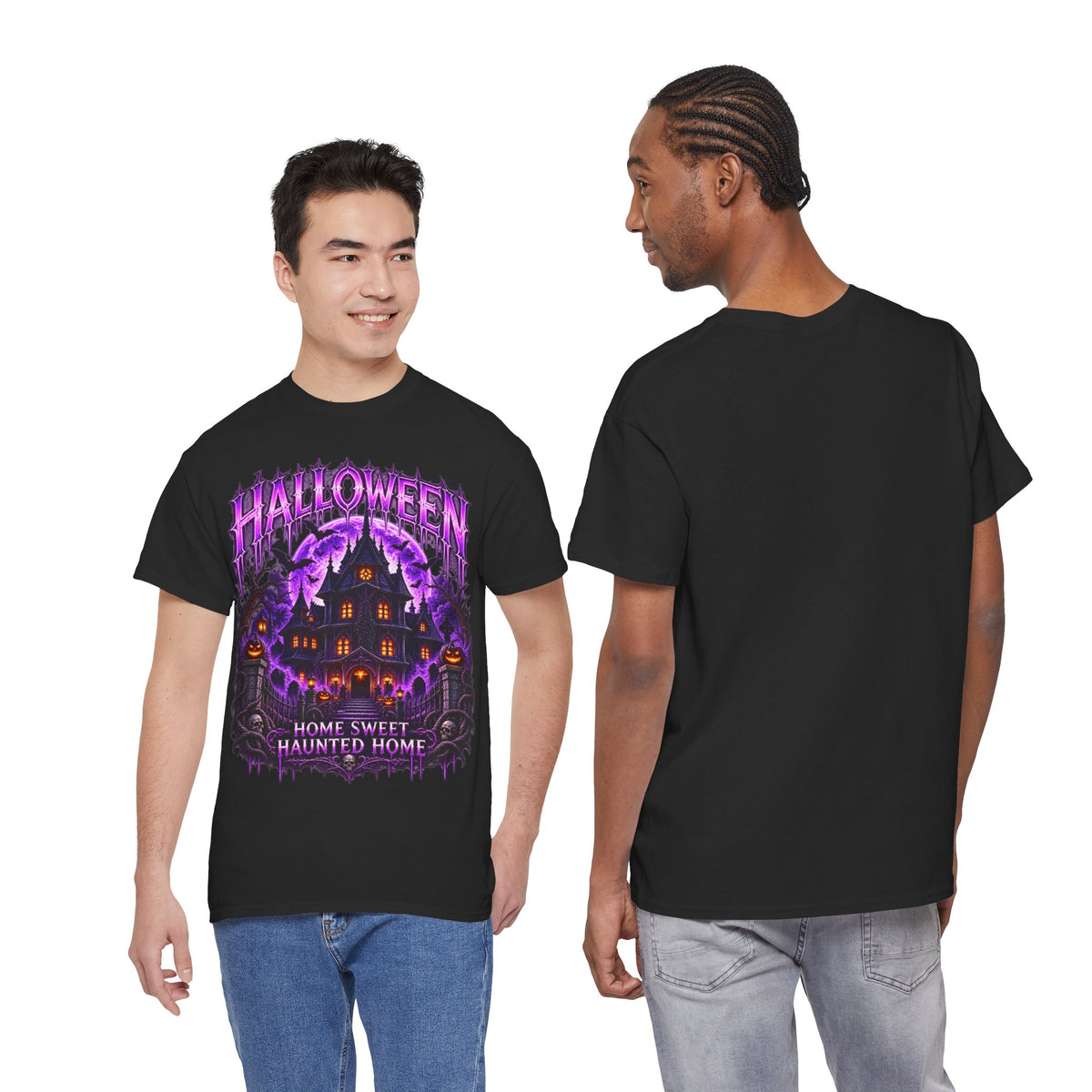 Haunted Home T-Shirt in Black — model view