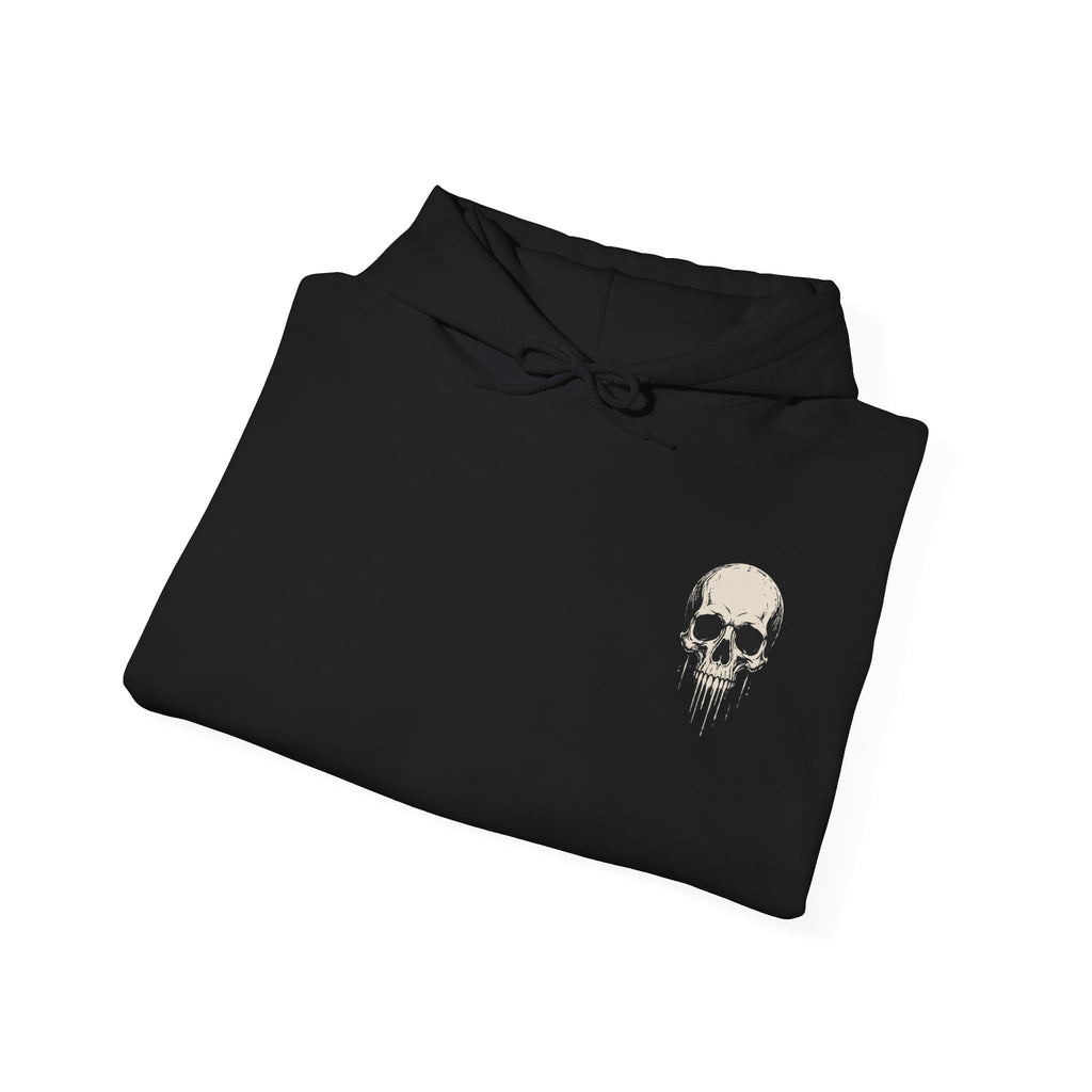 Dripping Skull Hoodie in Black — folded view