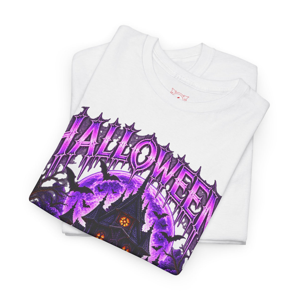 Haunted Home T-Shirt in White — folded view