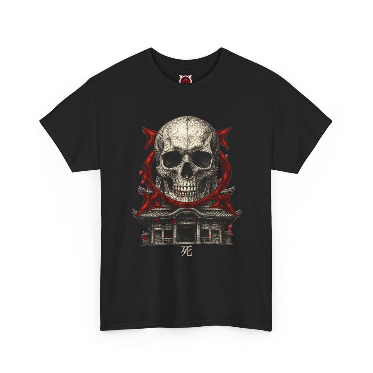 Skull Temple T-Shirt in Black — front view