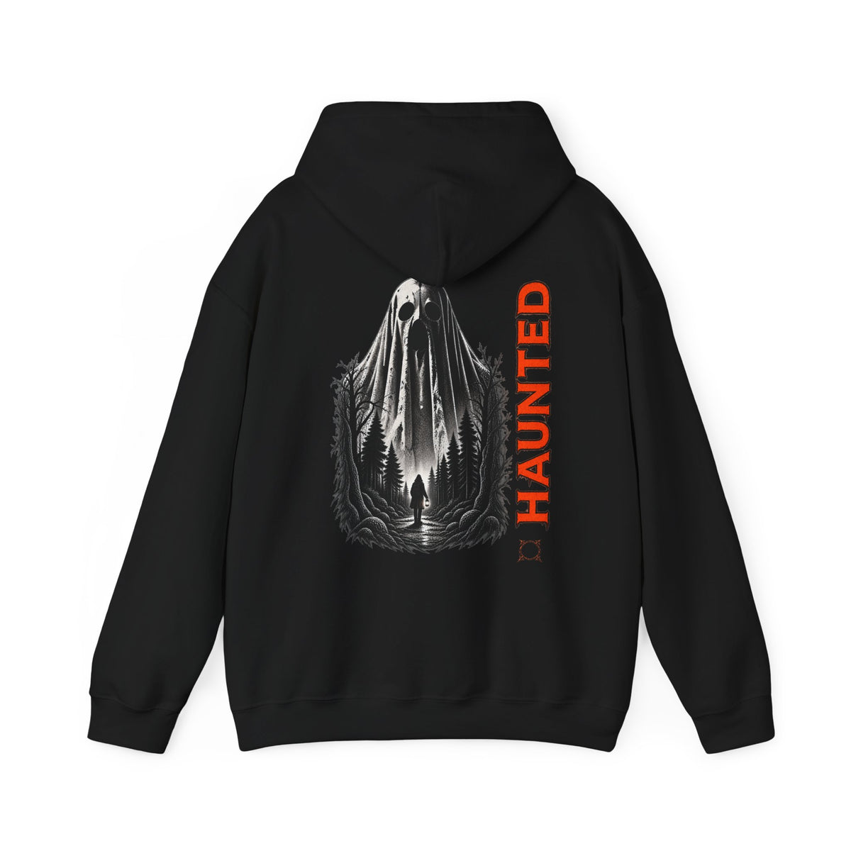 Haunted Ghost Hoodie in Black — back view