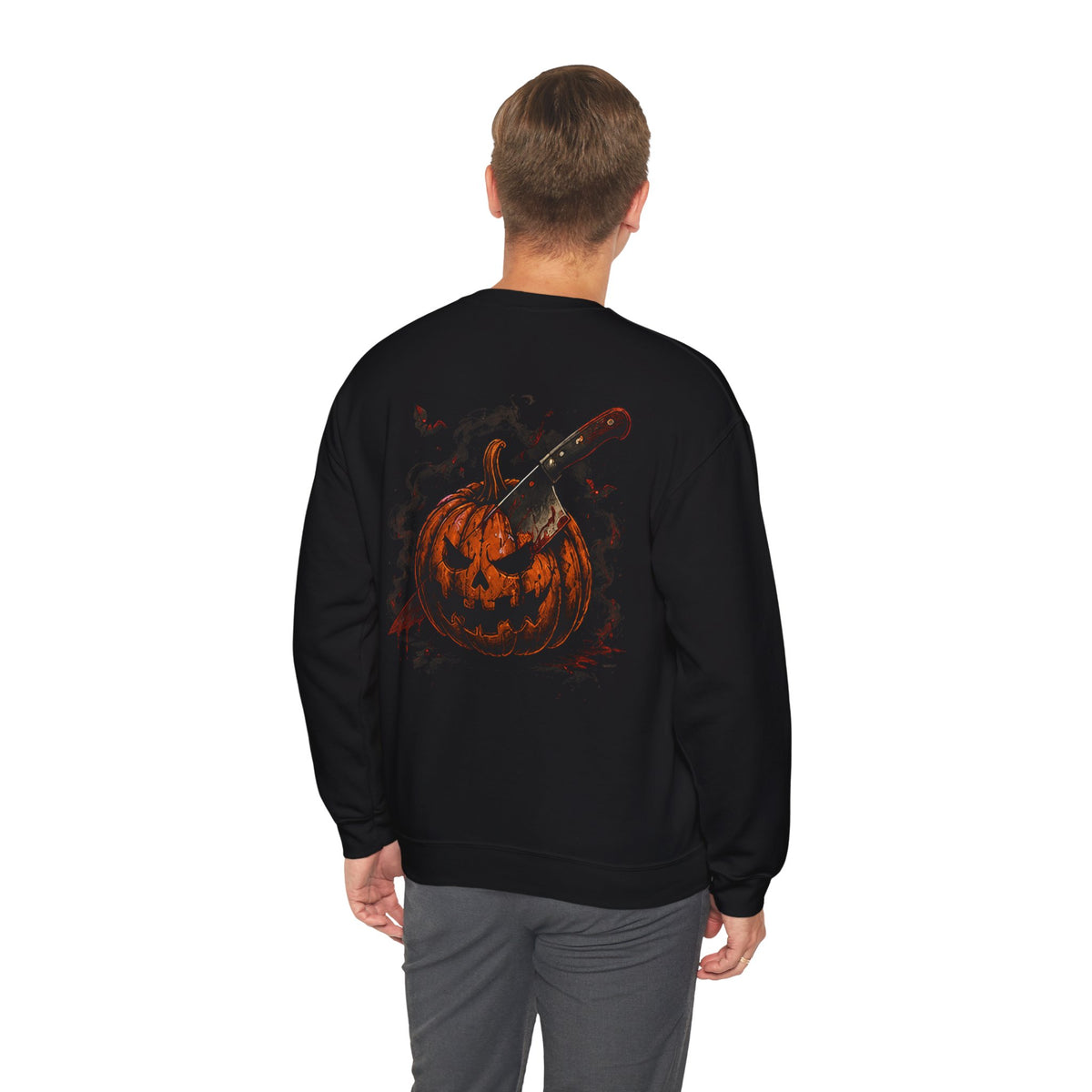 Carve Your Destiny Pumpkin Sweatshirt in Black — model view