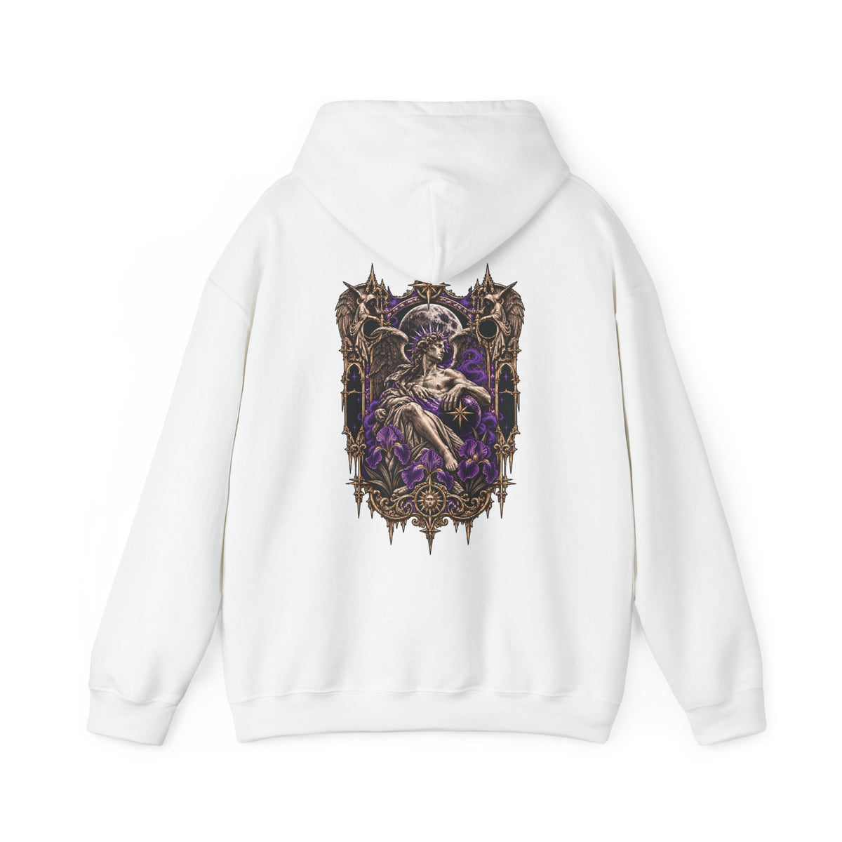Iris Hoodie in White — back view