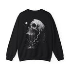 Pale Remains Skull Sweatshirt in Black — back view